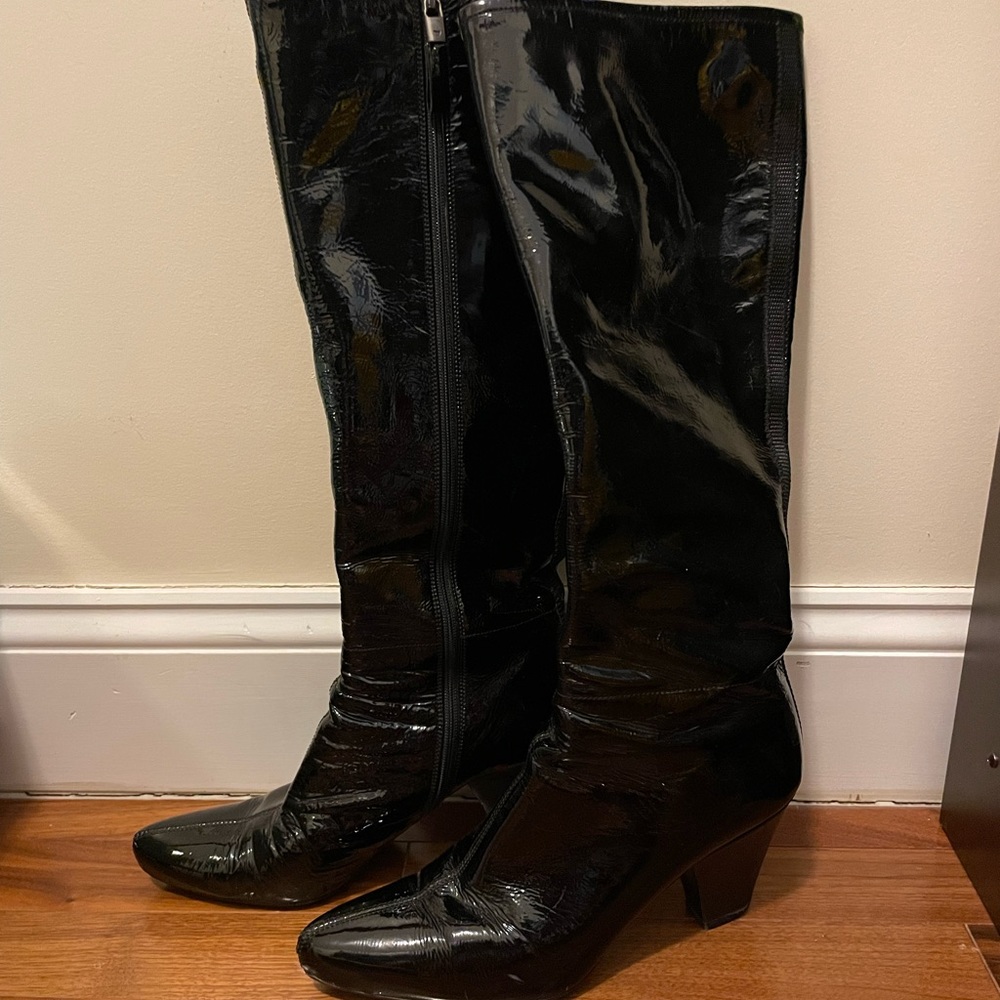 Prada Women’s Leather Black Heeled Boots
